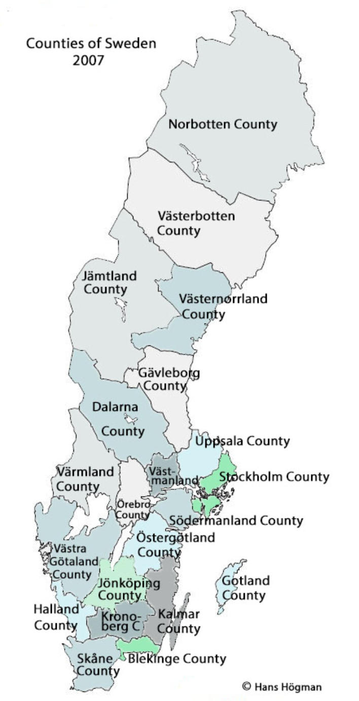 Counties Of Sweden Map Swedish History - Hans Högman